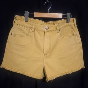 Wrangler Women's Mustard Yellow High-Rise Denim Shorts - Sz L